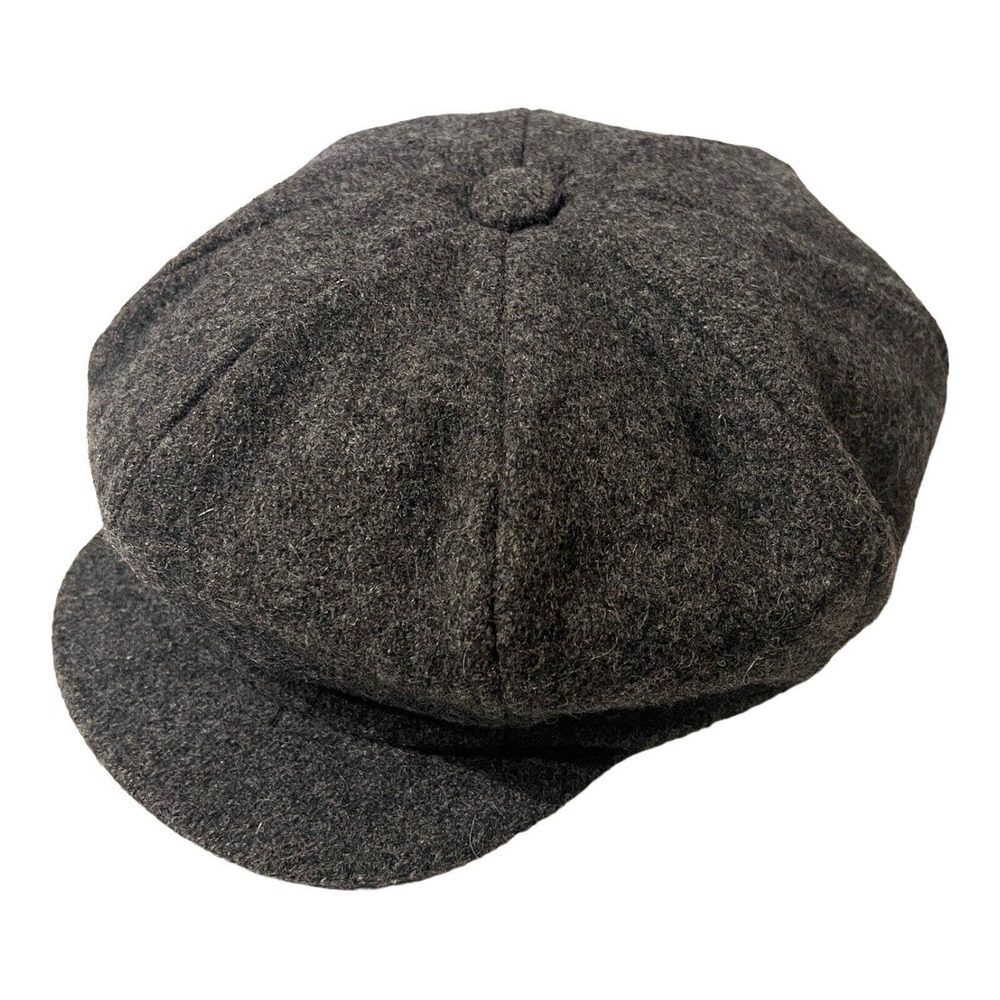 Vintage Men's BAILEY Gray Wool Flat Cap NEWS BOY HAT Peaky Blinders M EXCELLENT
